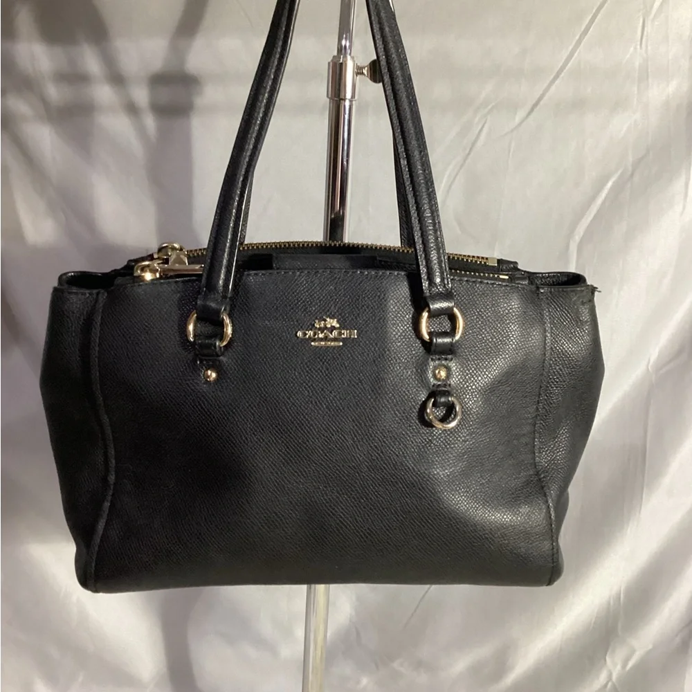 Coach Stanton Carryall Black Leather Satchel Bag 36681